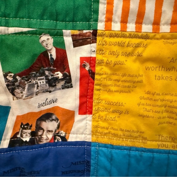 Handmade Mister Rogers Neighborhood One of a Kind Patchwork Quilt Back to School - Picture 6 of 14